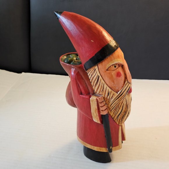 Vintage Old Carved Wood Painted Folk Art Tales Elf Santa Claus Denmark Germany - Picture 3 of 16